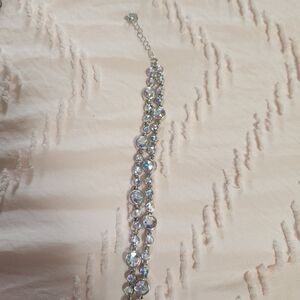 Elegant Silver and Crystal Bracelet